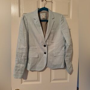 J Crew Factory Linen Blazer light Blue Size 4 Lined